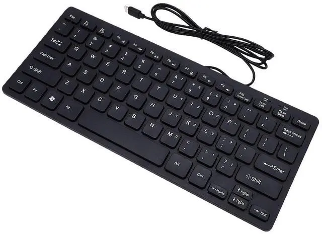 Main image of Type C Wired Keyboard USB C Keyboard 78 Keys Compact Silent Wired with Ergonomic Design for PC Laptop Tablet Smartphone (Black)