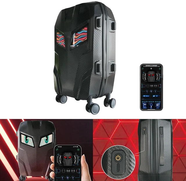 Alt view image 6 of 7 - LED Suitcase, Hard Shell Large Capacity Suitcase with Customizable LED Display Screen, Programmable App Control Colorful Water Proof LED luggage for Men Women, 48 X 48 Pixels