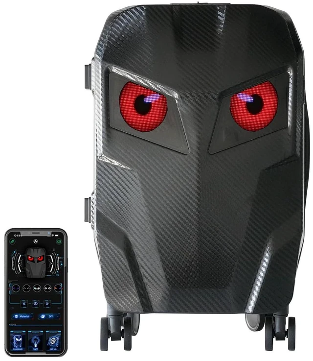 Alt view image 7 of 7 - LED Suitcase, Hard Shell Large Capacity Suitcase with Customizable LED Display Screen, Programmable App Control Colorful Water Proof LED luggage for Men Women, 48 X 48 Pixels