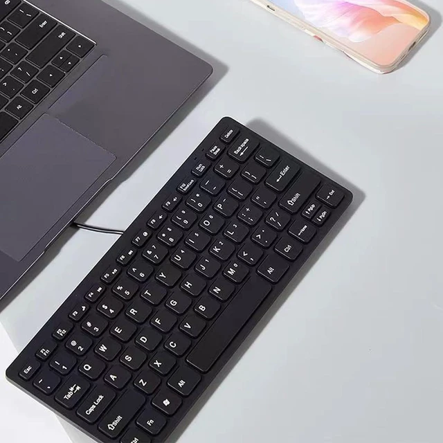Alt view image 6 of 7 - Type C Wired Keyboard USB C Keyboard 78 Keys Compact Silent Wired with Ergonomic Design for PC Laptop Tablet Smartphone (Black)