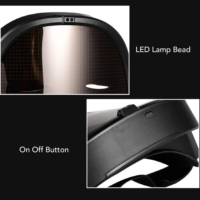 Alt view image 6 of 7 - LED Luminous Face Cover, BT Mobile APP Programmable Gesture Sensing Lighted Cover with 46x58 LED, 30 Pictures, 40 Animations, for Shining Classes