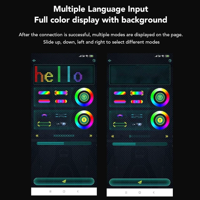 Alt view image 4 of 7 - LED Luminous Face Cover, BT Mobile APP Programmable Gesture Sensing Lighted Cover with 46x58 LED, 30 Pictures, 40 Animations, for Shining Classes