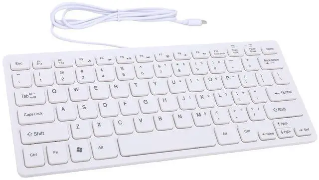 Main image of Type C Wired Keyboard USB C Keyboard 78 Keys Compact Silent Wired with Ergonomic Design for PC Laptop Tablet Smartphone (White)