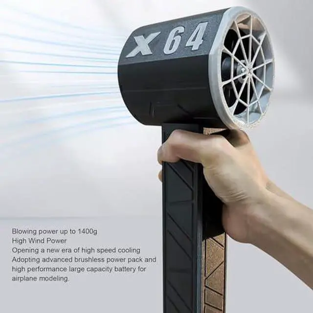 Alt view image 2 of 7 - Dry Blower, 1400g Thrust Electric Air Duster with Stepless Adjustable Speed Control, 64mm Brushless Motor Handheld Mini Fan Blower for Computer Keyboard Outdoors Car