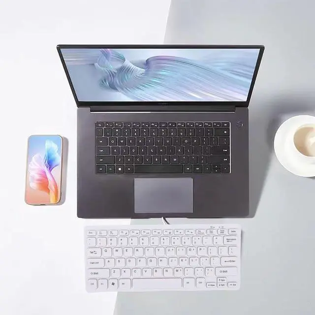 Alt view image 6 of 7 - Type C Wired Keyboard USB C Keyboard 78 Keys Compact Silent Wired with Ergonomic Design for PC Laptop Tablet Smartphone (White)