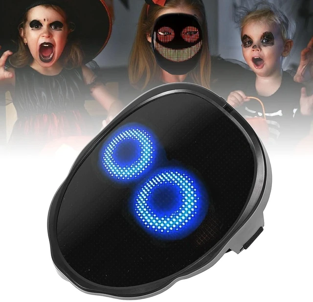 Alt view image 7 of 7 - LED Luminous Face Cover, BT Mobile APP Programmable Gesture Sensing Lighted Cover with 46x58 LED, 30 Pictures, 40 Animations, for Shining Classes