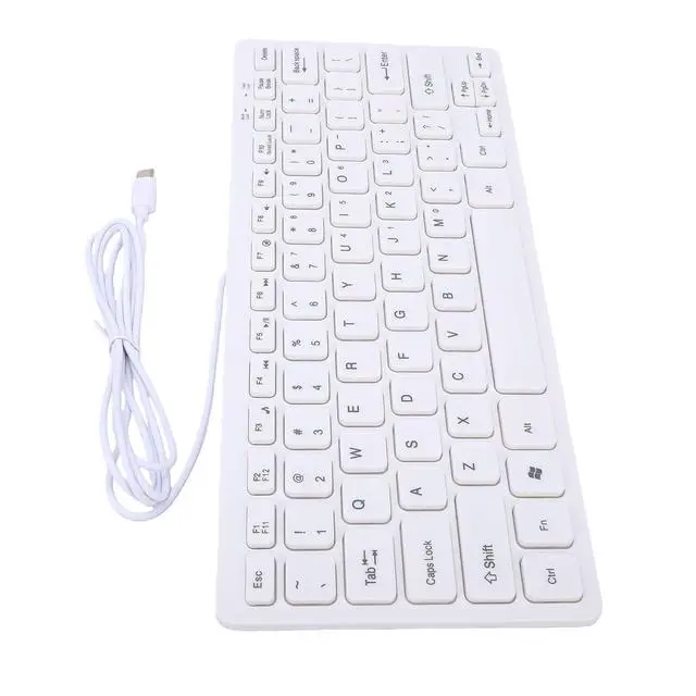 Alt view image 7 of 7 - Type C Wired Keyboard USB C Keyboard 78 Keys Compact Silent Wired with Ergonomic Design for PC Laptop Tablet Smartphone (White)