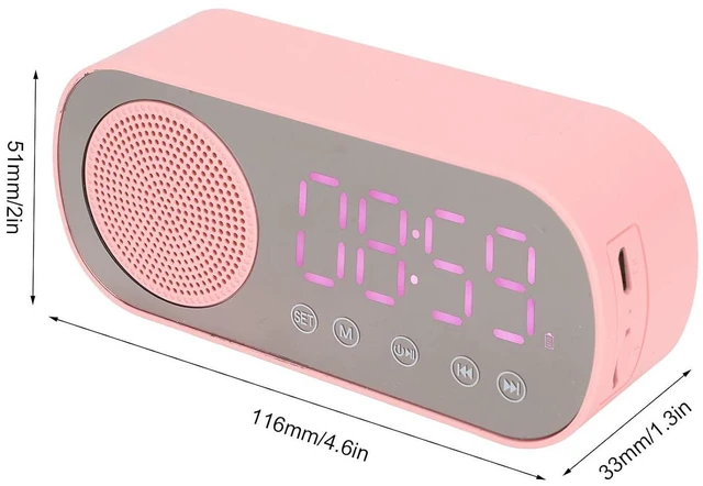 Alt view image 6 of 7 - Bluetooth Speaker Alarm Clock With LED Mirror Display, Radio, Weather Forecasts - Dual Loud Alarm for Heavy Sleepers