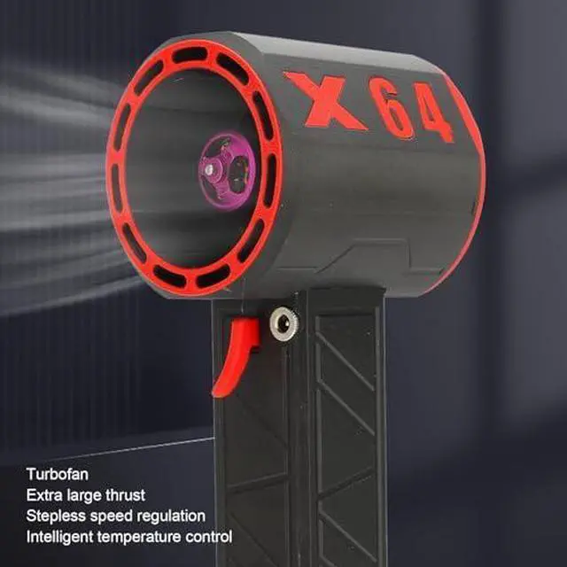 Alt view image 2 of 7 - Dry Blower, 1400g Thrust Electric Air Duster with Stepless Adjustable Speed Control, 64mm Brushless Motor 11 Blade Handheld Fan Blower for Computer Keyboard Outdoors