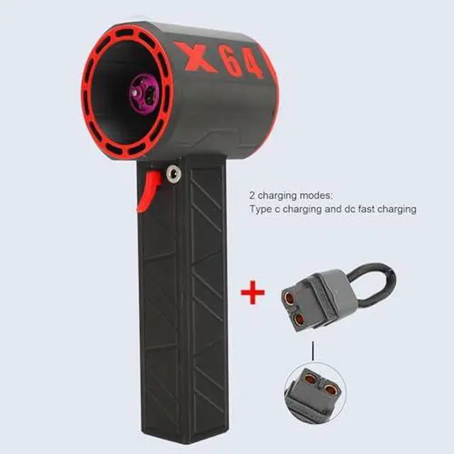 Alt view image 5 of 7 - Dry Blower, 1400g Thrust Electric Air Duster with Stepless Adjustable Speed Control, 64mm Brushless Motor 11 Blade Handheld Fan Blower for Computer Keyboard Outdoors