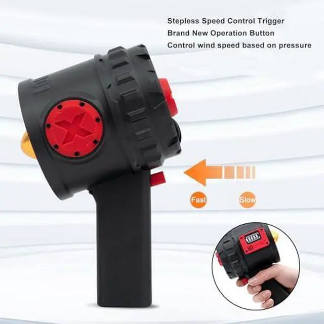 Alt view image 2 of 7 - Blower Dry Mini Blower, 3000W 5000G Thrust Electric Air Duster, 90mm High Speed Stepless Portable Hand Held Blower, Blower Car Dryer for Keyboard, Car, Camping