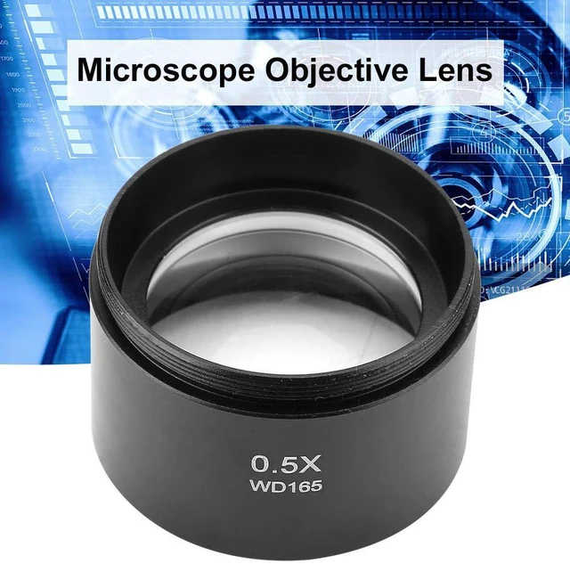 Alt view image 7 of 7 - 0.5X Auxiliary Objective Lens, Stereo Microscope Objective Lens, 48mm Mounting, Black, Aluminum Alloy, LED, 0.5X Magnification