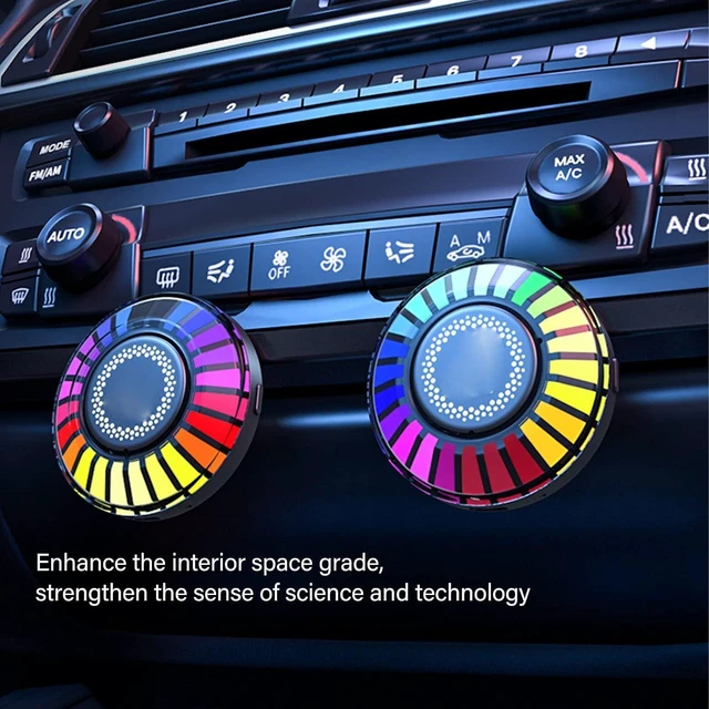 Alt view image 4 of 7 - 2PCS RGB Sound Control Lights, Magnetic LED Car Interior Light with APP Control, Voice Activated Pickup Music Rhythm Light Rechargeable, for KTV Party Room Decoration