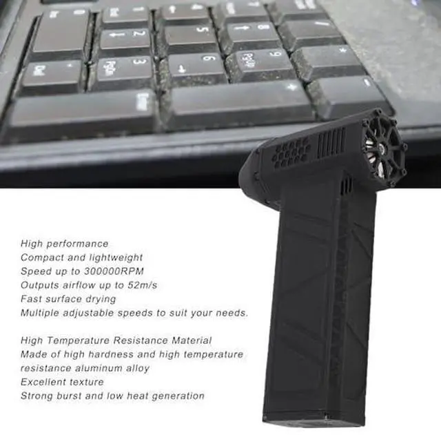 Alt view image 3 of 7 - Jet Blower, 300000RPM Portable Type C Fast Charging Electric, Speed Adjustable, 16000mAh Battery, for Car Computer Keyboard Outdoor