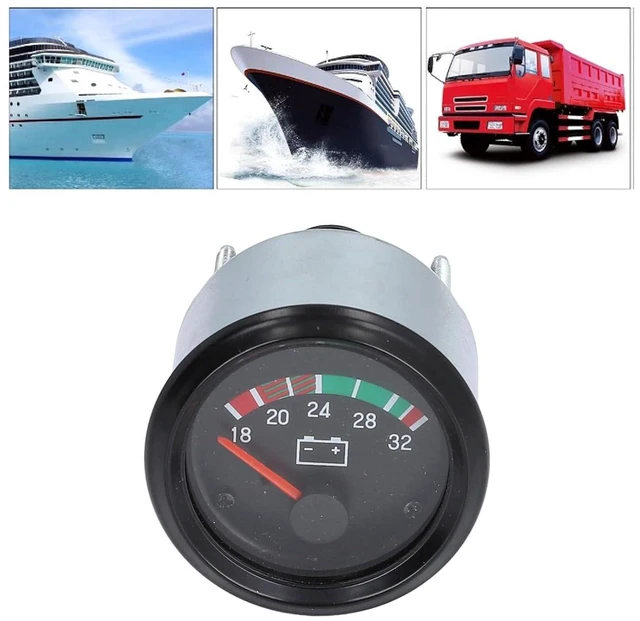 Alt view image 6 of 7 - 52mm Voltage Gauge, 24V (18-32V) Digital LED Voltmeter and Volt Meter Universal for Car Marine Boat Automotive