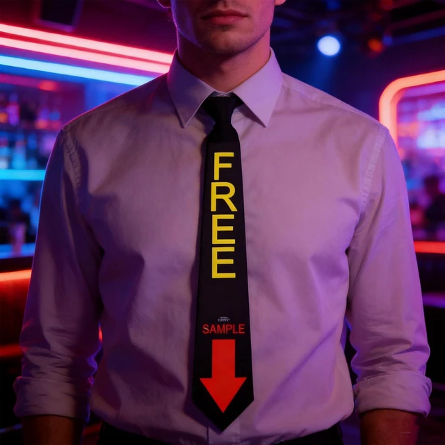 Alt view image 3 of 7 - Voice Activated LED Tie, Lightweight Breathable Mesh with Music Sync Voice Control, for Party Host Cosplay Nightclub Dancing