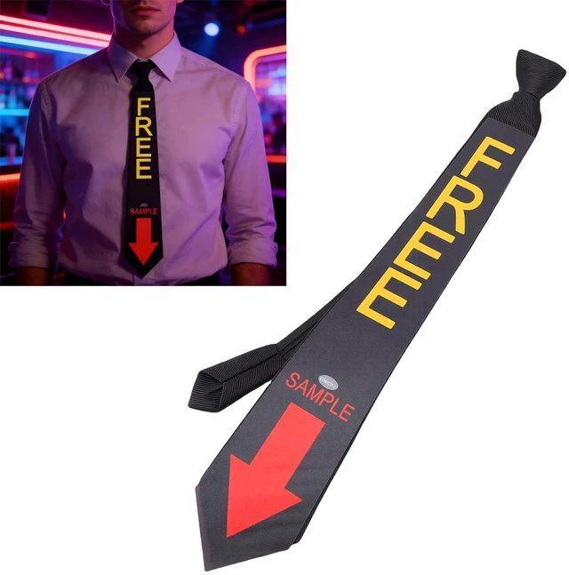 Alt view image 5 of 7 - Voice Activated LED Tie, Lightweight Breathable Mesh with Music Sync Voice Control, for Party Host Cosplay Nightclub Dancing