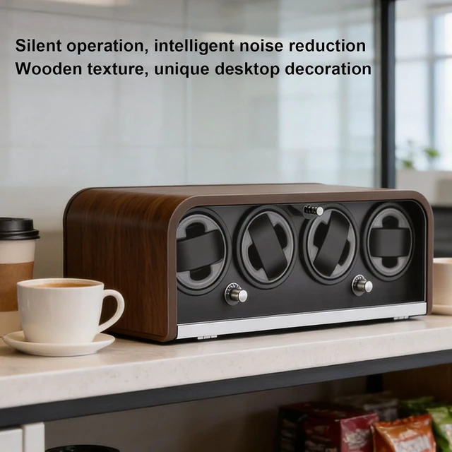 Alt view image 3 of 7 - Automatic Watch Winder, Quiet Watch Rotator with LED Light 5 Modes, for Automatic Watches Storage