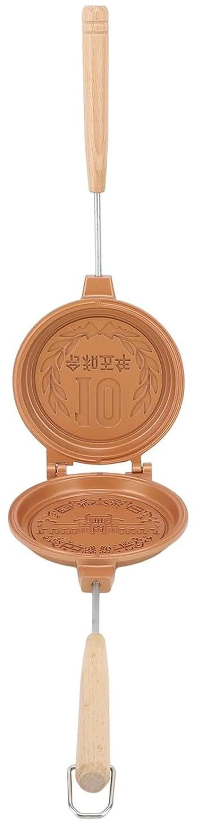 Alt view image 4 of 7 - Hot Sandwich Maker, Waffle Maker Hot Dog Toaster Double Sided Sandwich Baking Pan with Long Handle, Grilled Cheese Maker Nonstick Sandwich Maker Flip Grill Pan for Breakfast