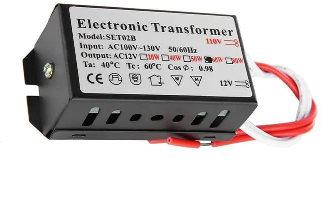 Alt view image 6 of 7 - Full Power No Noise Electronic Transformer, Voltage Converter, Large Allowance Stable for Transformer (60W)