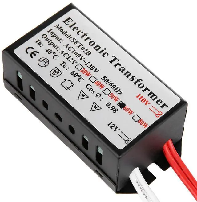 Alt view image 7 of 7 - Full Power No Noise Electronic Transformer, Voltage Converter, Large Allowance Stable for Transformer (60W)