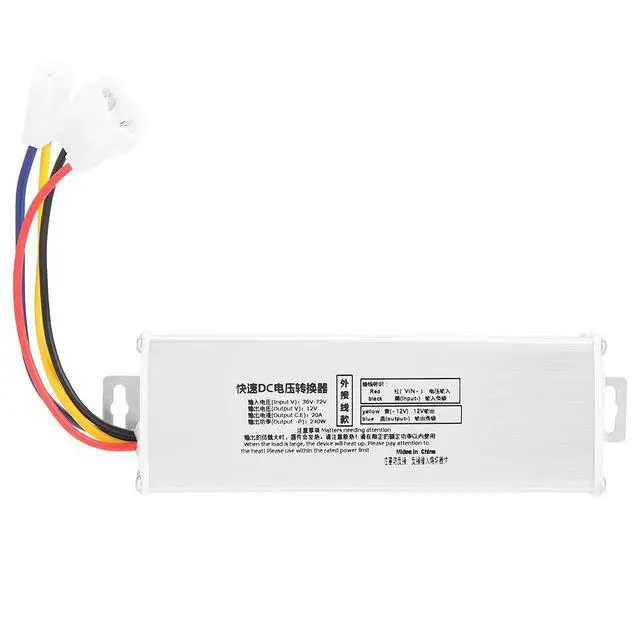 Alt view image 6 of 7 - Voltage Transformer, 3P Male 240W 20A DC Voltage Converter, 6.3 Insert Spring Small for External Wiring Sensor Applications