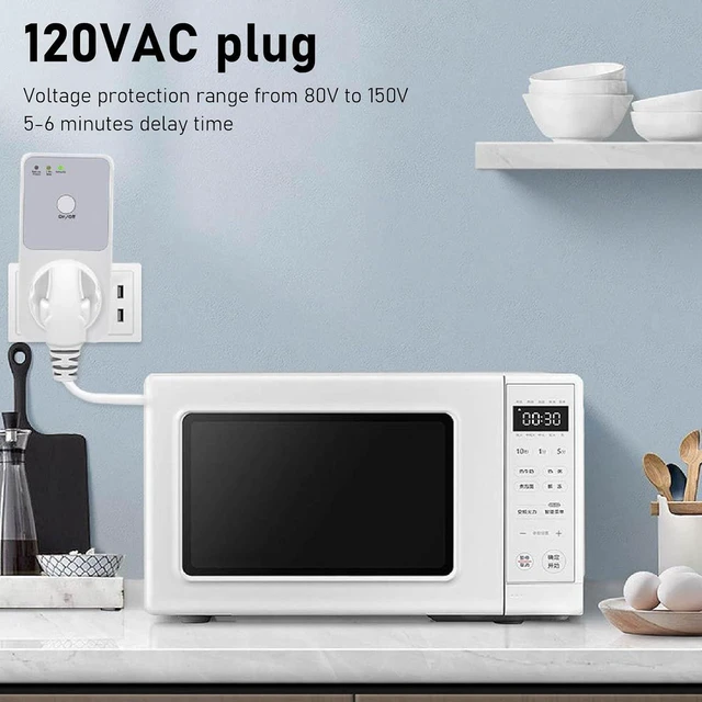 Alt view image 2 of 7 - Voltage Protector, Power Protector Outlet, Voltage Regulator, 120V Multi Function Plug with Wall Mount Power for TV PC Refrigerator Home Appliance