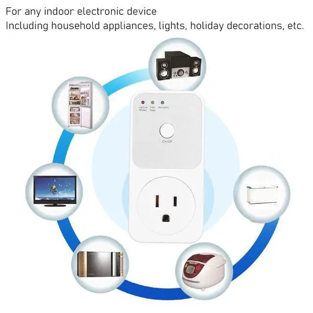 Alt view image 4 of 7 - Voltage Protector, Power Protector Outlet, Voltage Regulator, 120V Multi Function Plug with Wall Mount Power for TV PC Refrigerator Home Appliance
