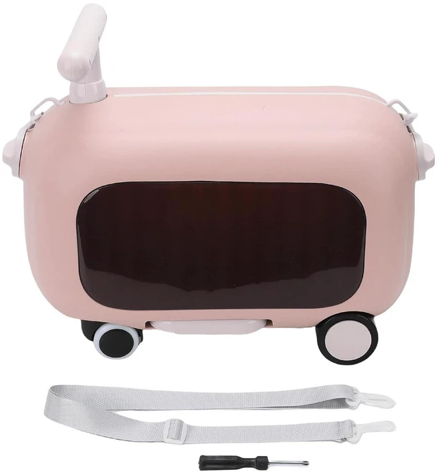 Main image of Kids Ride On Luggage, Multi Functional, Safe and Stable, Large Capacity, Sturdy and Safe, Lightweight and Portable, 90 Degree Folding Pedal, Toddler Rideable (Pink)