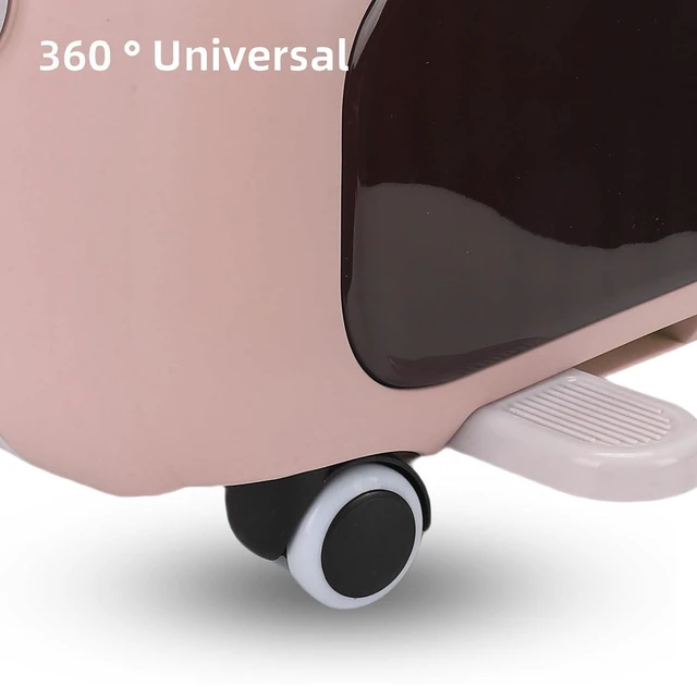 Alt view image 5 of 7 - Kids Ride On Luggage, Multi Functional, Safe and Stable, Large Capacity, Sturdy and Safe, Lightweight and Portable, 90 Degree Folding Pedal, Toddler Rideable (Pink)