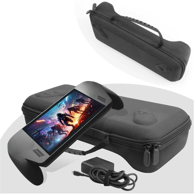 Alt view image 6 of 7 - Black Hard Case Storage Bag Carry Case Fit for ROG Ally, Ally X 7 Inch 2025 with Built in Foldable Divider, Combines Protection and Stand Function in One for Other Accessories