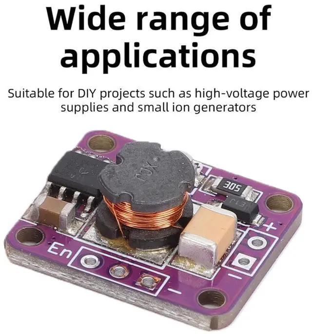 Alt view image 3 of 7 - DC Boost Converter, Step Up Module 3.6-20V Input 150-500V Output, Compact Voltage Boost Converter for Solar Power Projects