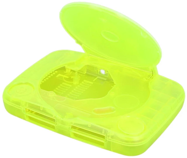 Main image of Translucent Retro Console Case for PS1 with Complete Kit, Lightweight and Portable Console Case Replacement Compatible with SCPH 001 SCPH 101 SCPH 102 SCPH 103 All Versions (Green)