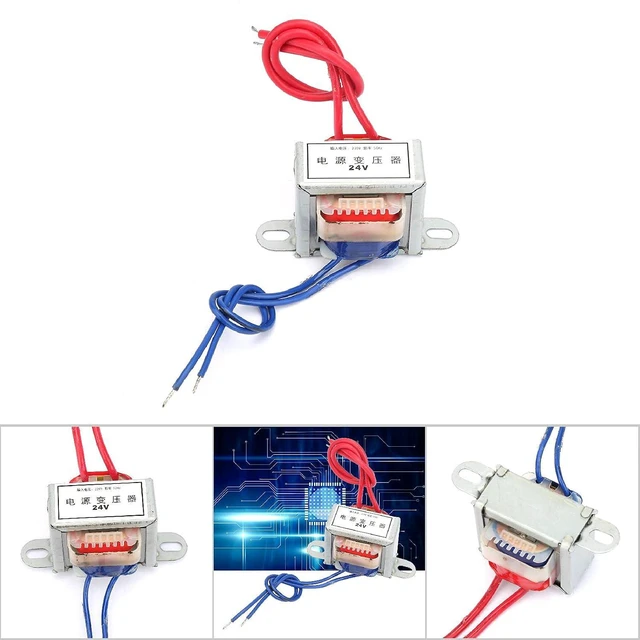 Alt view image 6 of 7 - Power Transformer, Full Copper Wire EI Single Power Transformer, Power Supply for Medium and Low Voltage Equipment Industrial Supplies Transformer (24V)