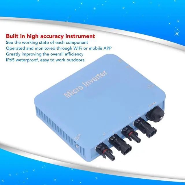 Alt view image 4 of 7 - Micro Inverter, 120V 230V Solar Grid Tie Inverter IP65 DC to AC Control, Pure Sine Waving Inverter, MPPT Solar Input 20V-60V Output 80V-280V, for Solar System