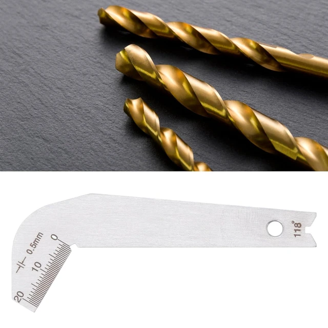 Alt view image 4 of 7 - 118° Drill Bit Sharpening Gauge, Stainless Steel Drill Bit Angle Gauge, Accurate 0.5mm, for Wood Metal, Compact Lightweight, Fast Efficient with Measurement Range 0-20mm