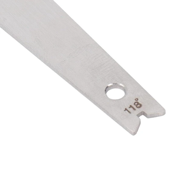 Alt view image 5 of 7 - 118° Drill Bit Sharpening Gauge, Stainless Steel Drill Bit Angle Gauge, Accurate 0.5mm, for Wood Metal, Compact Lightweight, Fast Efficient with Measurement Range 0-20mm