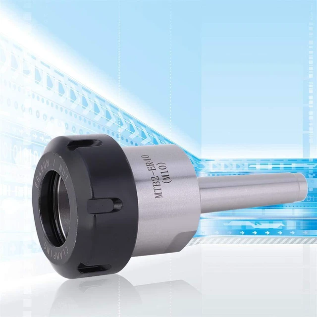 Alt view image 2 of 7 - ER40 M10 Collet Chuck HolderMT2 Morse Taper Collet CNC ChuckMorse Taper MT2 Shank Holderfor CNC Lathe