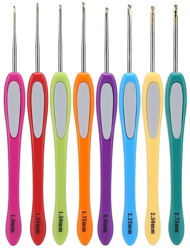 Main image of 8 Sizes Crochet Hooks Set, 1/1.25/1.5/1.75/2/2.25/2.5m/2.75mm Colorful Crochet Hooks, Sweater Crochet Hooks for grandmother, mother, children, beginners