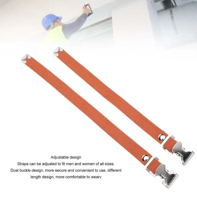 Alt view image 3 of 7 - Drywall Stilts Straps, Flexible Nylon Aluminum Alloy Buckle Adjustable Foot Band Replacement Kit with for Stilts (Brown)