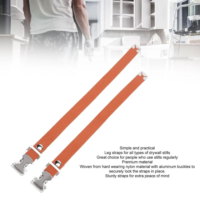 Alt view image 2 of 7 - Drywall Stilts Straps, Flexible Nylon Aluminum Alloy Buckle Adjustable Foot Band Replacement Kit with for Stilts (Brown)