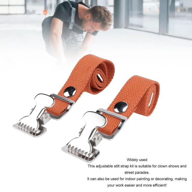 Alt view image 5 of 7 - Drywall Stilts Straps, Flexible Nylon Aluminum Alloy Buckle Adjustable Foot Band Replacement Kit with for Stilts (Brown)