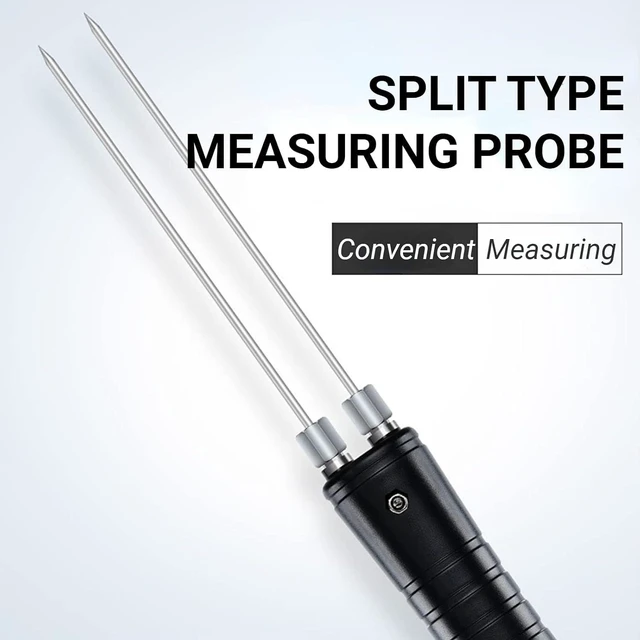 Alt view image 3 of 7 - Wood Meter, Digital Wood Tester Firewood Meter with Long Probe, Professional Paper Humidity Tester Damp Meter for Wood Firewood Paper Floor