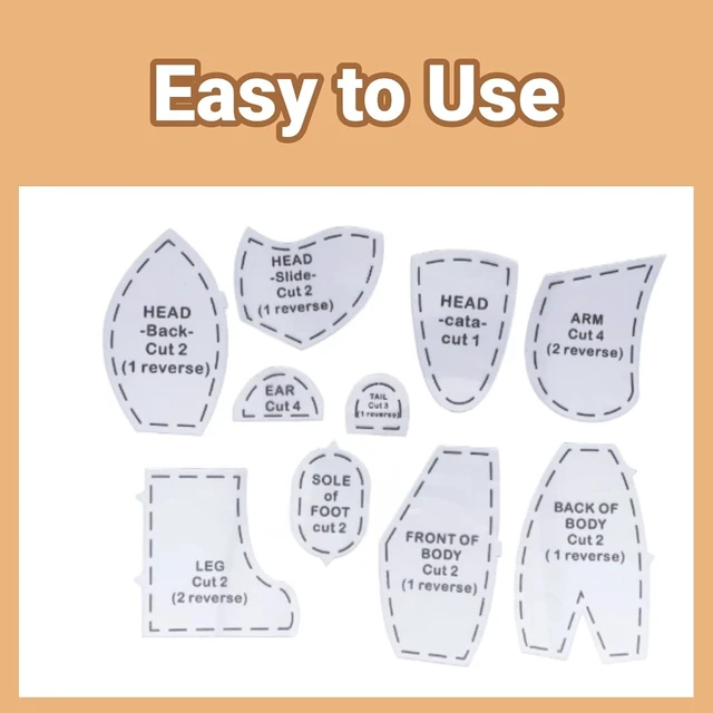 Alt view image 5 of 7 - 30 Pcs Acrylic Memory Bear Sewing Patterns, Beginner Set for Nursery Decor