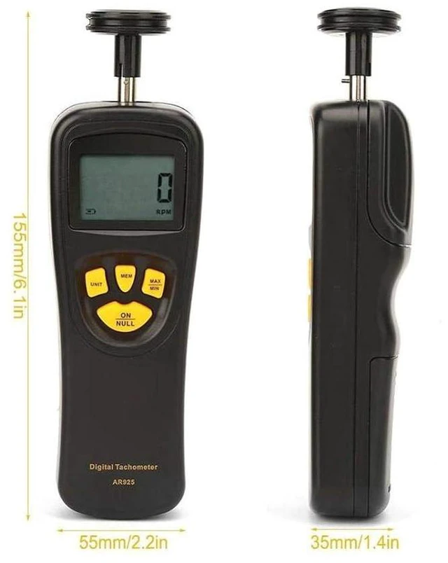 Alt view image 7 of 7 - Digital Tachometer,LCD Handheld Tachometer 0.5-19999RPM,High Tester Counter with/Min/Last Data Backlight Hold Functions