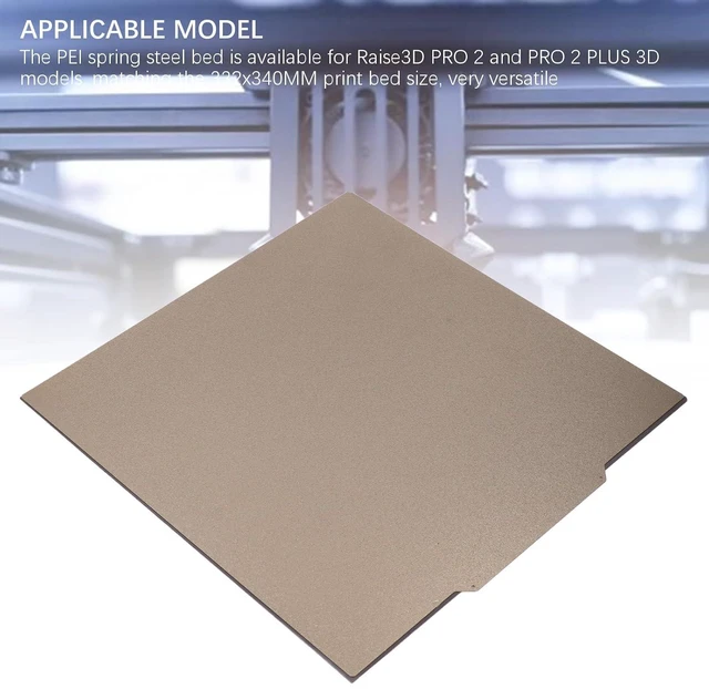 Alt view image 5 of 7 - Double Sided PEI Spring Steel Bed, PEI Build Plate Platforms, Wear Stick, Raised 3D Pro2, 332x340mm, with High Temperature Magnetic Plate for Raise3d Pro2 PRO 2