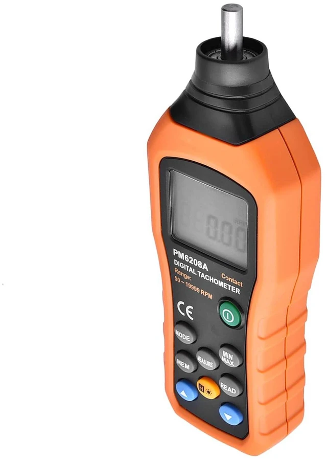 Alt view image 7 of 7 - Digital Tachometer, 50-19999RPM Tachometer with 5 Rollers and Storage Bag, Type Portable Mini Tachometer RPM Meter, Backlit LCD Display
