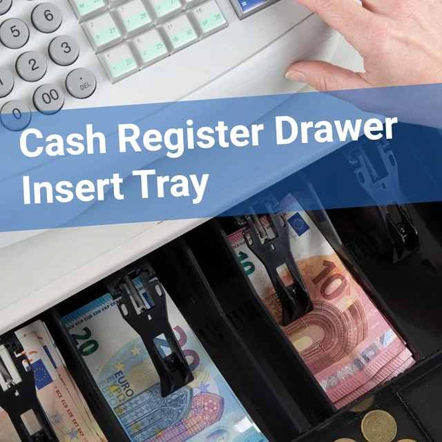 Alt view image 2 of 7 - Cash Register Drawer Insert Tray, Cash Box Cash Drawer Tray with 3 Bill 3 Compartments, Money Tray Register Money Organizer Storage Box for Supermarkets Shops Hotels