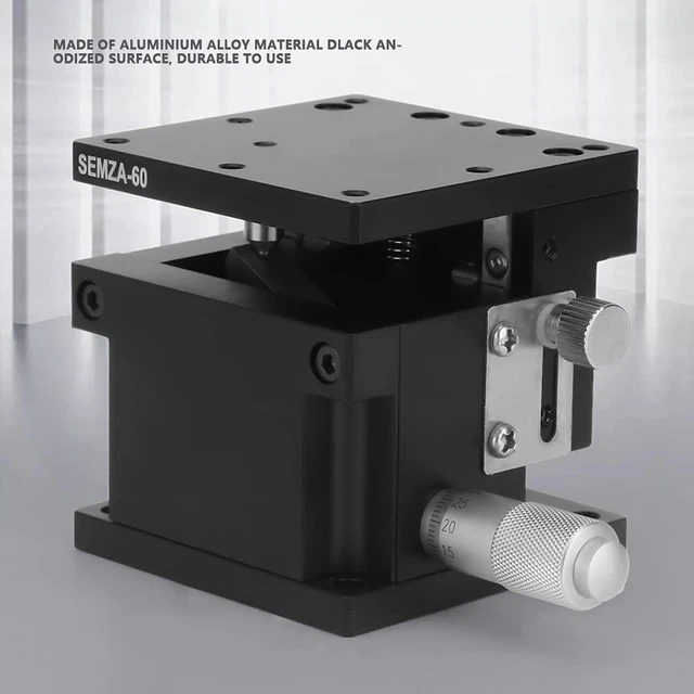 Alt view image 3 of 7 - Manual Z Linear Stage,Micrometer Fine Tuning Bearing Slide Table,Precision Trimming Cross Roller Linear Position Stage 2.4 * 2.4in,for Precision Inspection, Equipment