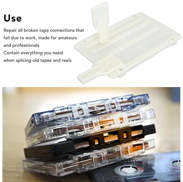 Alt view image 5 of 7 - 1/4 10 Inch Tape Splicing Set, Open Reel Tape Splicing Block for 1 & 1/2 & 1/4 & 1/8, Open Reel Audio Splicing Kit with Splicing Tape and Leader Tape for Revoxsonido